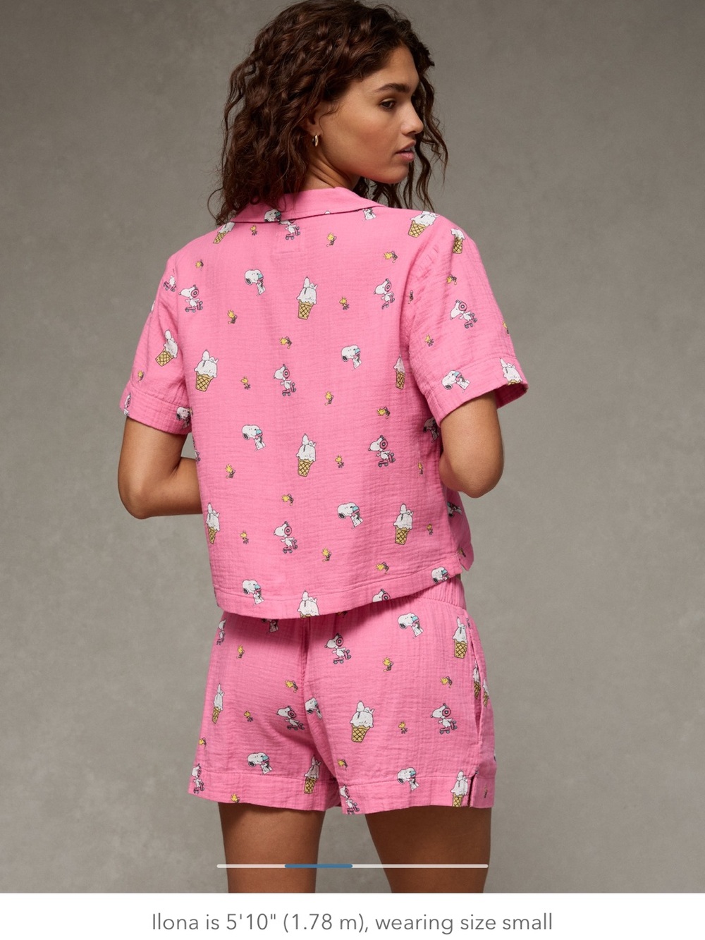 Pink Snoopy Ice Cream Short Pajama Set - Picture 3 of 4